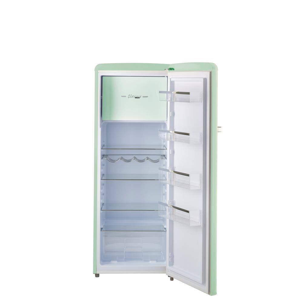 Unique Appliances Classic Retro 21.6 in. 7.6 cu. ft. Retro Single Door Mini Refrigerator with Freezer in Summer Mint Green ENERGY STAR UGP-230L LG AC