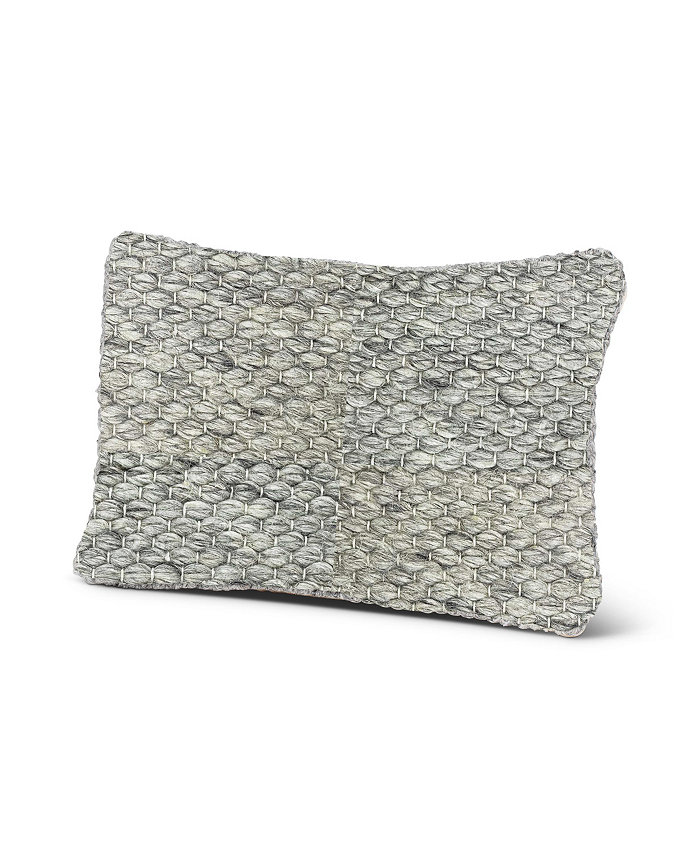 Anaya Home Light Grey Woven Down Alternative Lumbar Pillow