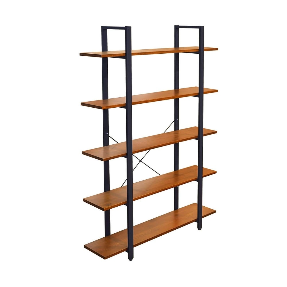 Industrial Bookshelf  USA Grown Hardwood  Real Wood Bookshelves  Modern Open Rustic Bookcase  Storage Shelf