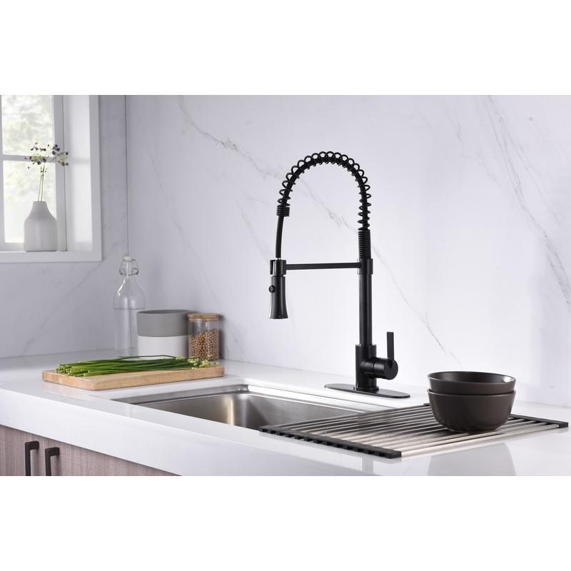 Ultra Faucets UF17205 Oil Rubbed Bronze Finish Single-Handle Kitchen Faucet with Pull-Down Spray