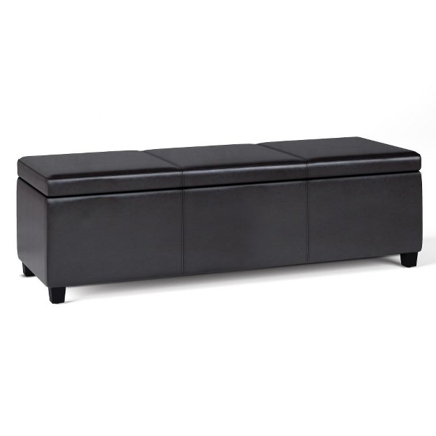 Simplihome Vegan Leather Extra Large Storage Ottoman Avalon