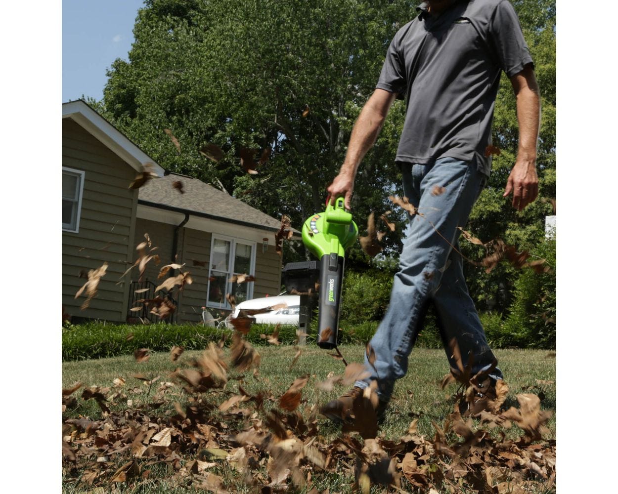 7 Amp 150 CFM Corded Leaf Blower | Greenworks Tools