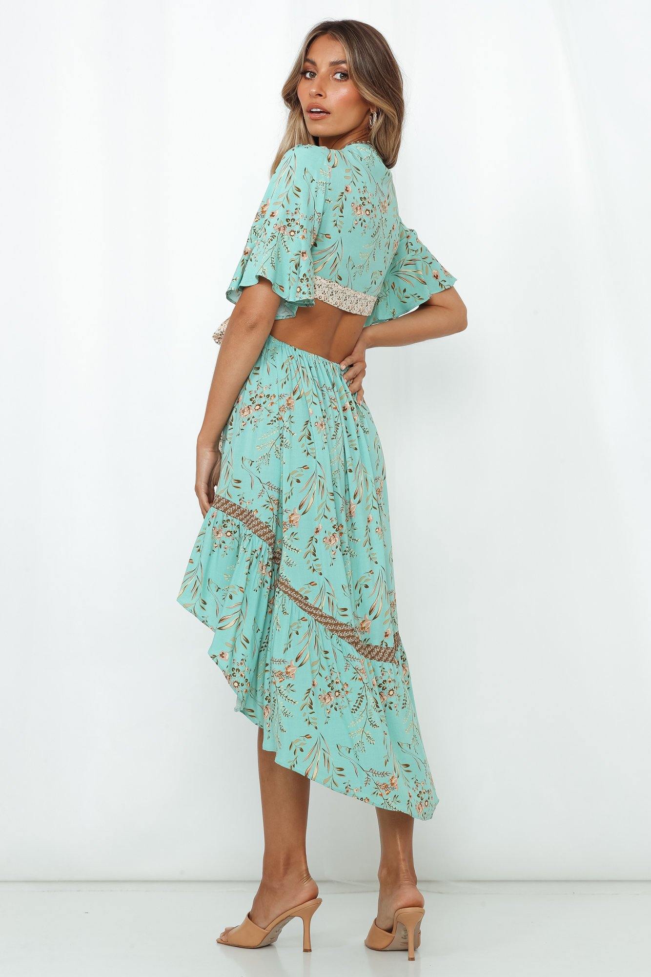 Tokyo Tonight Midi Dress Mint