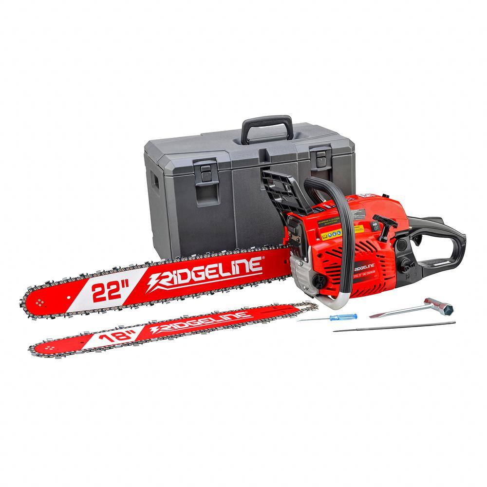 RIDGELINE 18 in. and 22 in. 57 cc Gas Chainsaw Combo with Case 97007