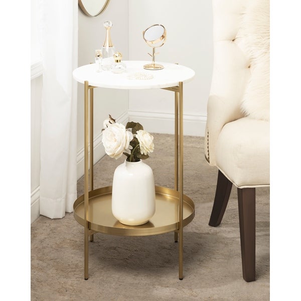 Kate and Laurel Lavish Marble Side Table