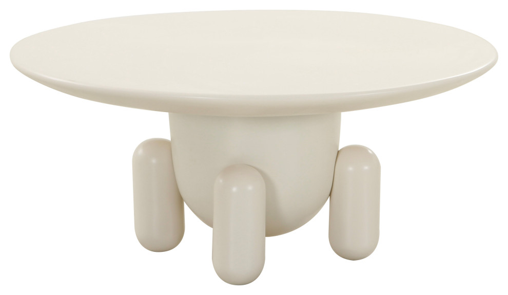 Gabby Contemporary White Round Coffee Table   Transitional   Coffee Tables   by Vig Furniture Inc.  Houzz