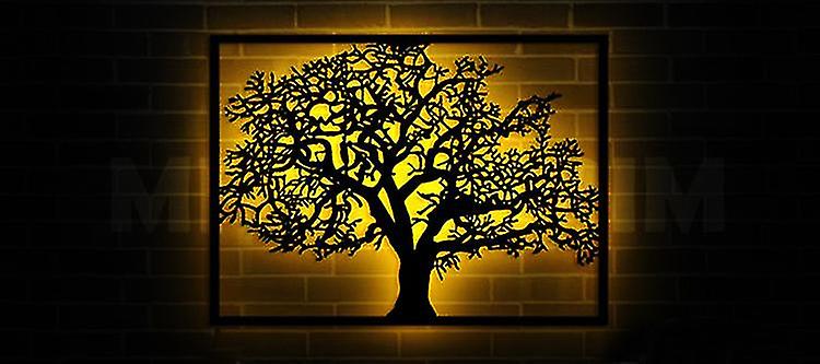 Tree Of Life Wall Hanging Painting Night Light Remote Control Multi-color Three-dimensional Luminous Decorative Painting Led Light Battery Box Remote