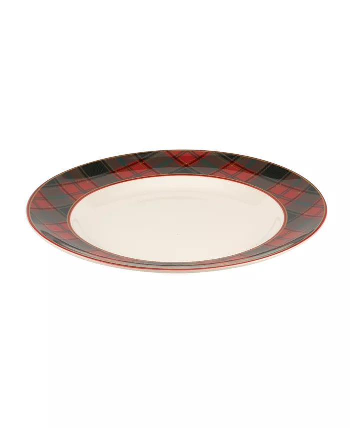 Spode Christmas Tree Tartan Dinner Plate Set of 4