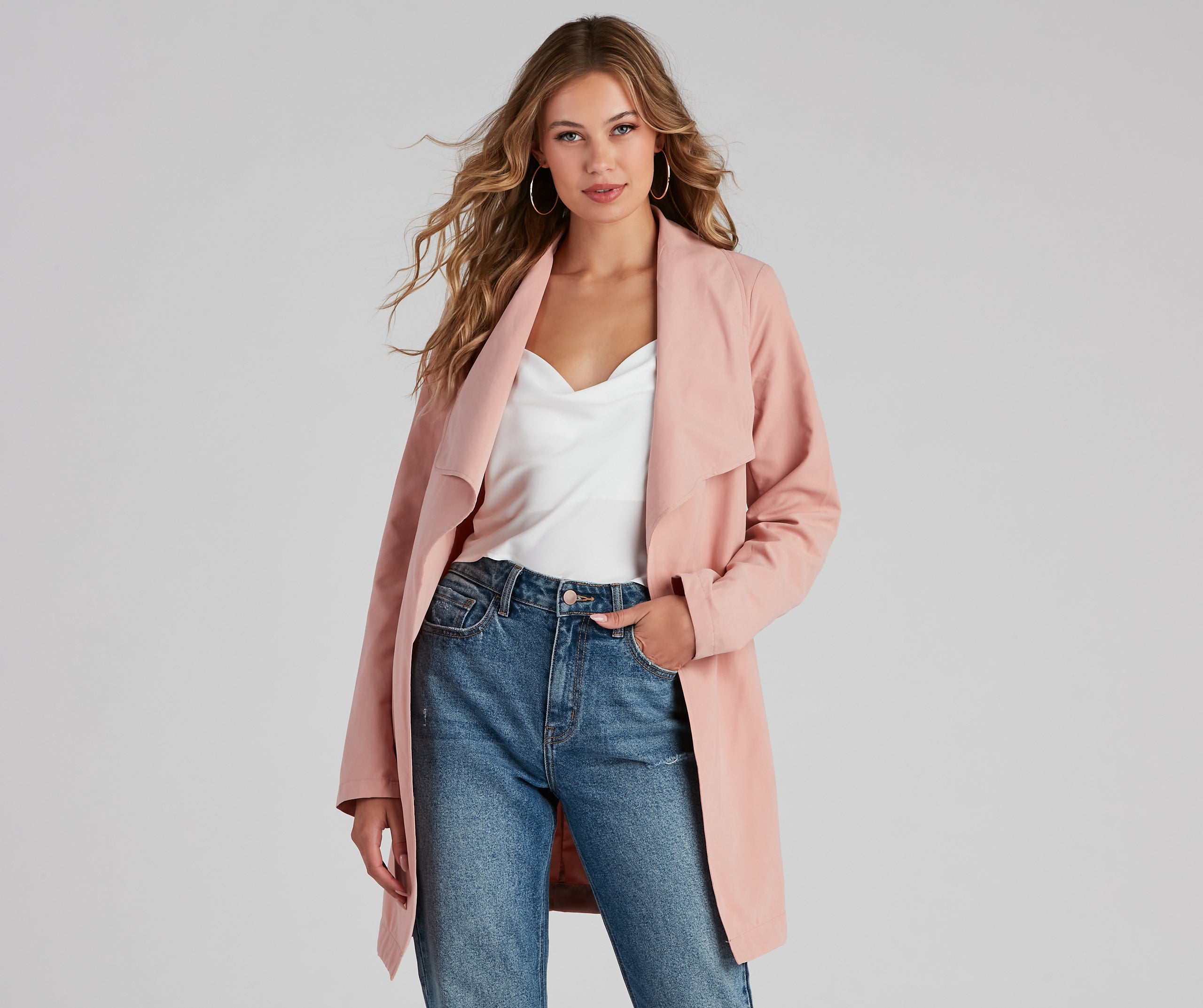 Handle It Draped Trench Coat