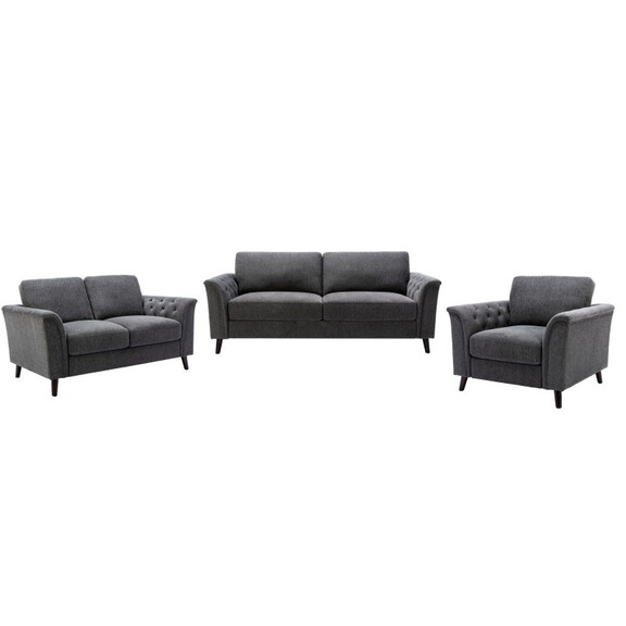 Stanton Dark Gray Linen Sofa Loveseat Chair Living...