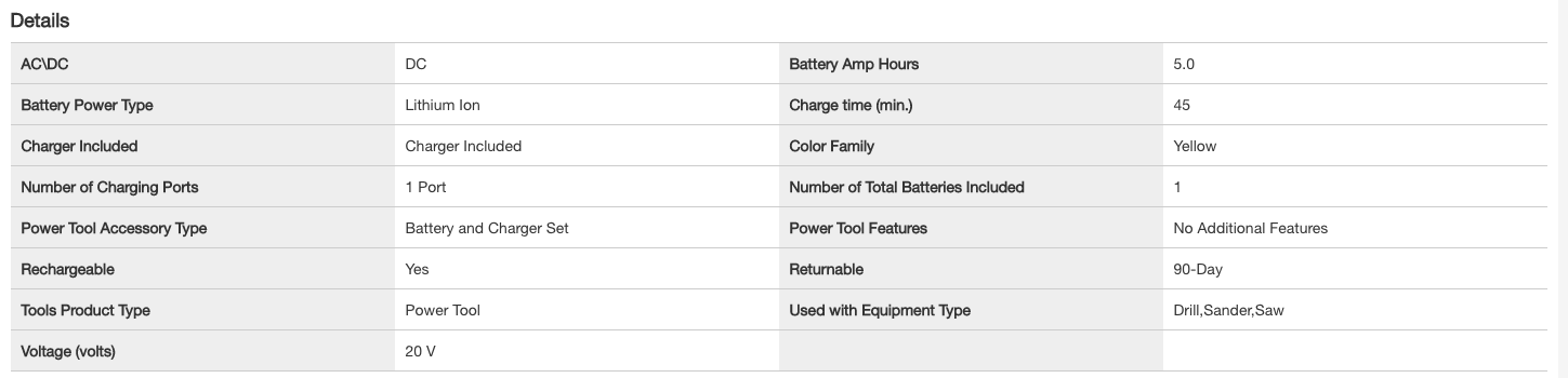 DEWALT DCB205CK 20-Volt MAX XR Premium Lithium-Ion 5.0Ah Battery Pack， Charger and Kit Bag