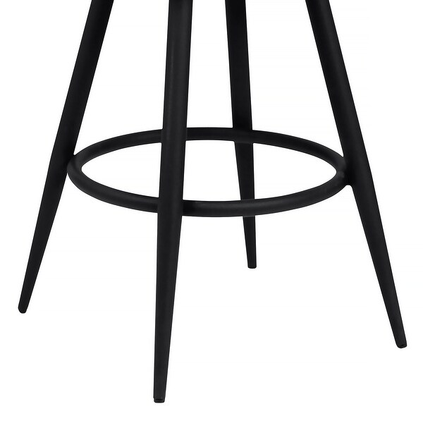 Amador Barstool in a Black Powder Coated Finish and Vintage Grey Faux Leather