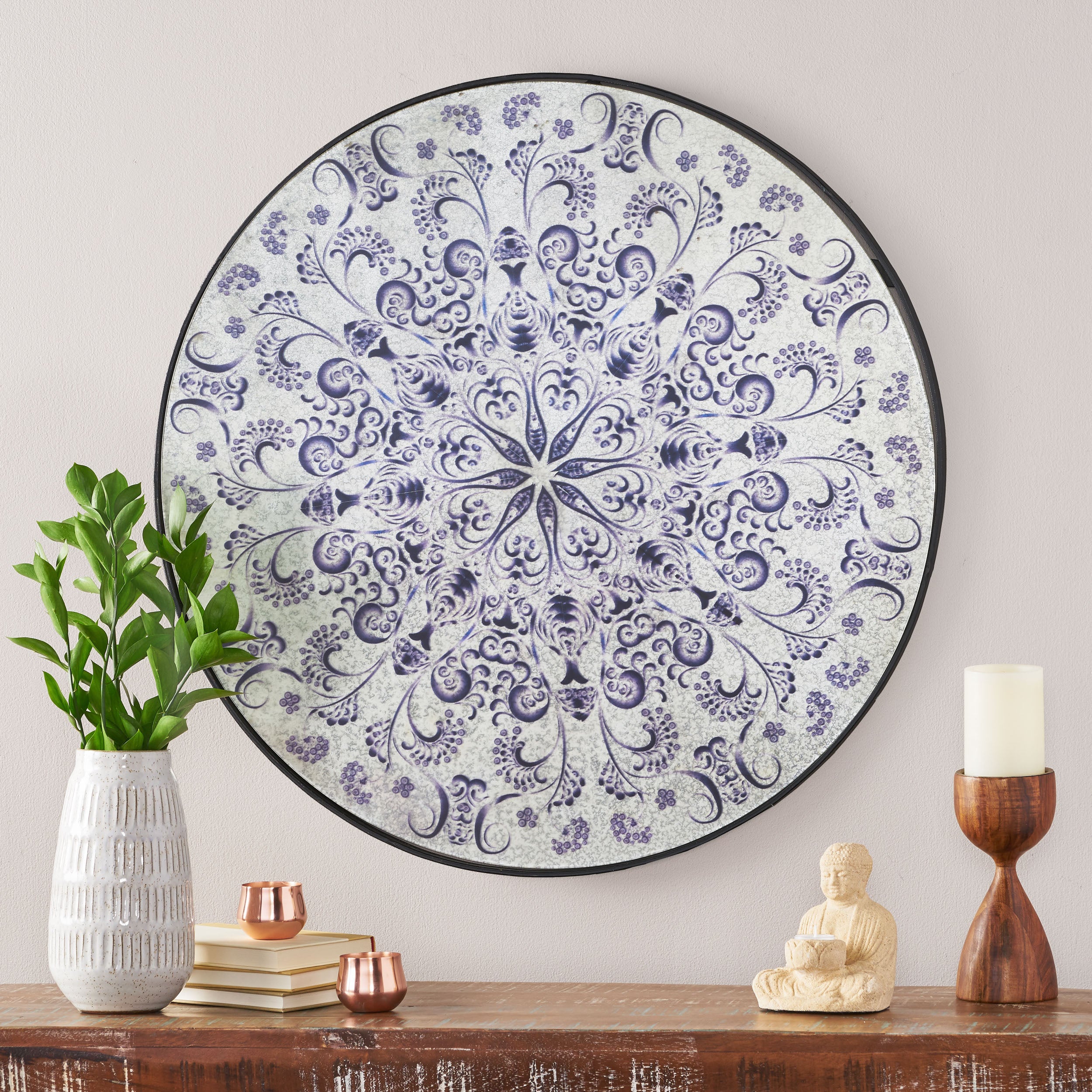 Georgia Antique Round Mandala Mirror