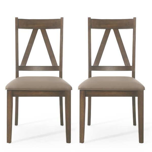 Fairgreens Farmhouse Upholstered Wood Dining Chairs (Set of 2) by Christopher Knight Home - 20.00