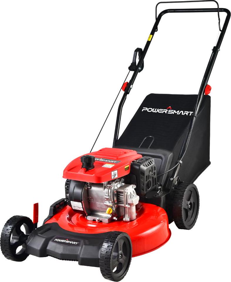 PowerSmart 209CC Engine 21  3in1 Gas Powered Push Lawn Mower DB2194PH with 8  Rear Wheel Rear Bag Side Discharge and Mulching  Crowdfused