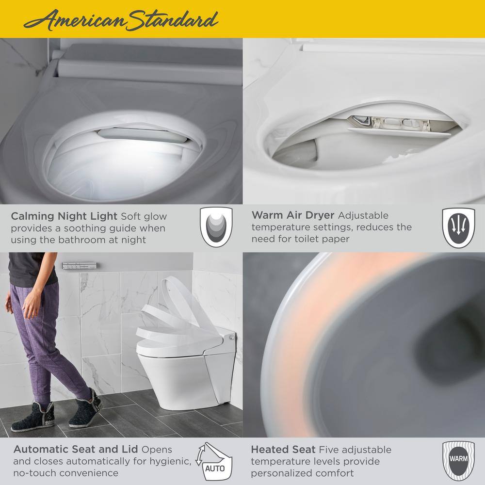 American Standard Advanced Clean 100 Spalet 12 in. Rough-In 1-piece 0.921.32 GPF Dual Flush Elongated Toilet in White Seat Included 297AA204-291