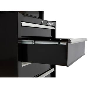 Husky 26.5 in. W x 18 in. D Standard Duty 4-Drawer Rolling Tool Cabinet in Gloss Black HKST98066BK