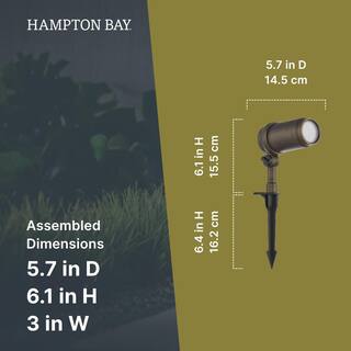 Hampton Bay Low Voltage Landscape Antique Brass Adjustable Beam Spotlight with 3.6-Watt 400-lumen Integrated LED LST-NU4BR3000K