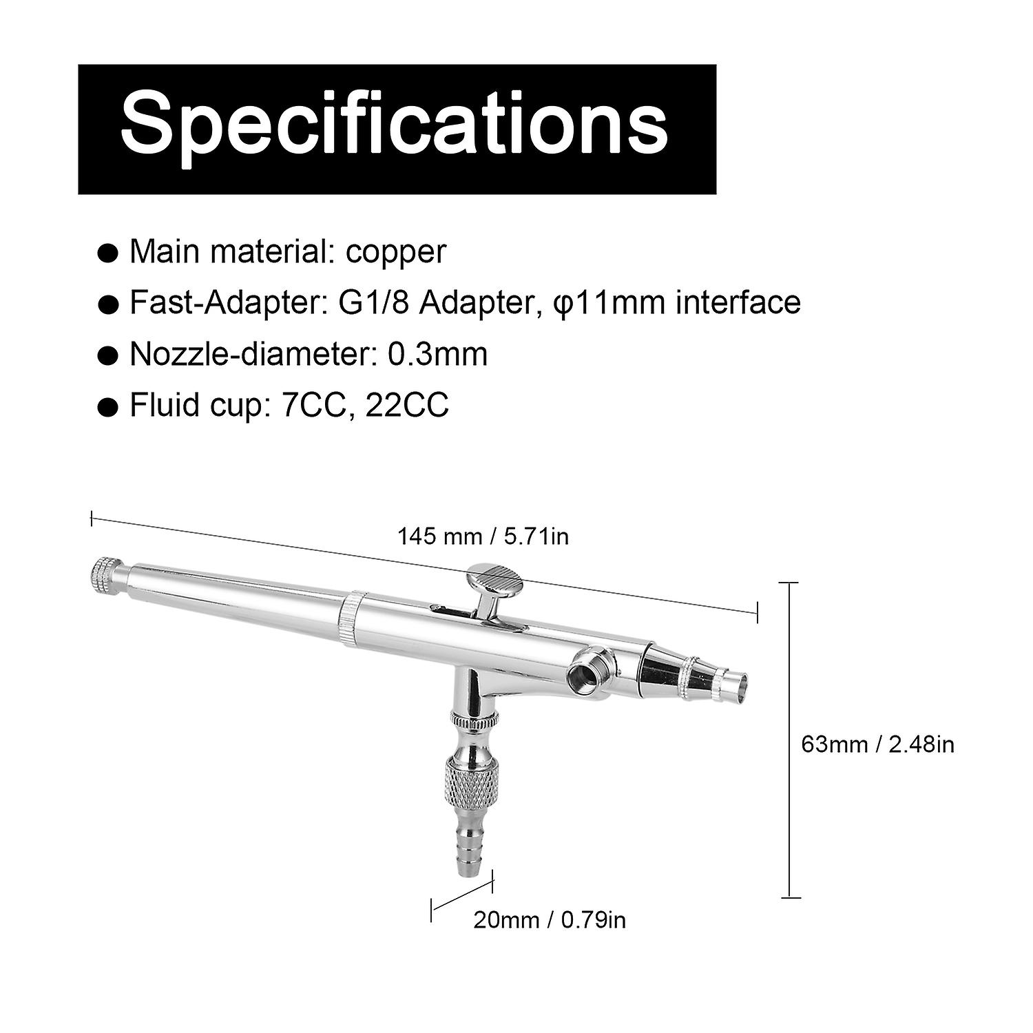 Professional T134 Airbrush Set For Model Making Art Painting With G1/8 Adapter Wrench Dropper 2 Fluid Cups No.259830