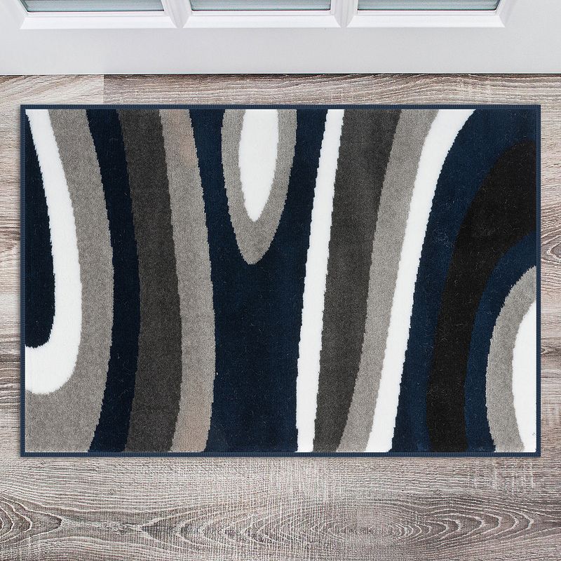 World Rug Gallery Alpine Contemporary Modern Waves Rug