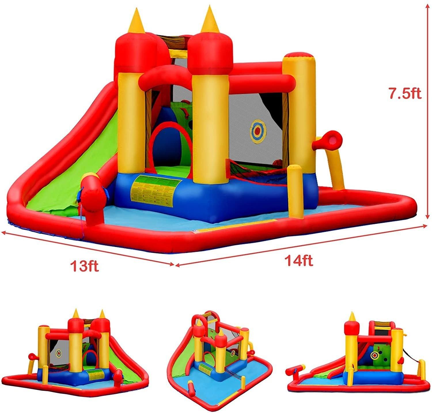 Inflatable Bounce House, Mighty 7 in 1 Water Slide Park