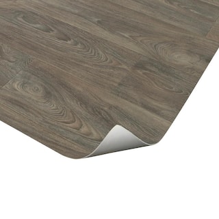 TrafficMaster Scorched Walnut Grey Wood 10 MIL x 12 ft. W x Cut to Length Waterproof Vinyl Sheet Flooring C9450407C895P14