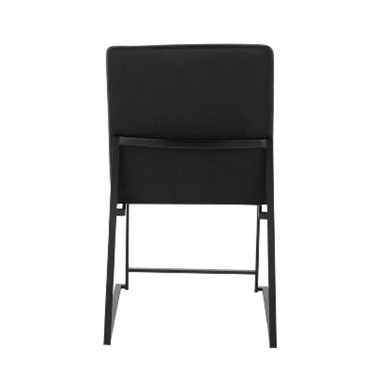 Set of 2 High Back Fuji Dining Chairs Velvet/Steel Black - LumiSource