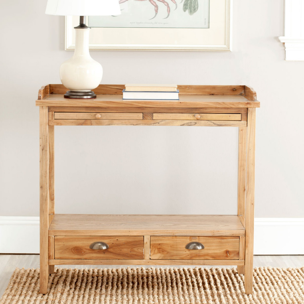 Jacob Console  With Storage Drawers Weathered Oak   Transitional   Console Tables   by Rustic Home Furniture Deco  Houzz