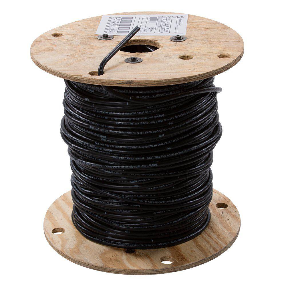 Southwire 500 ft. 2 Black Stranded AL XHHW Wire 11272207