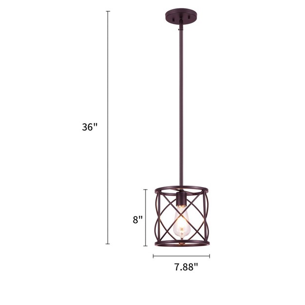 Defong 1 light Bronze Industrial Pendant Light With Adjustable Hanging Rod