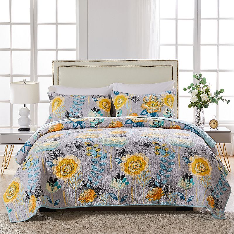 Greenland Home Fashions Watercolor Dream Quilt Set