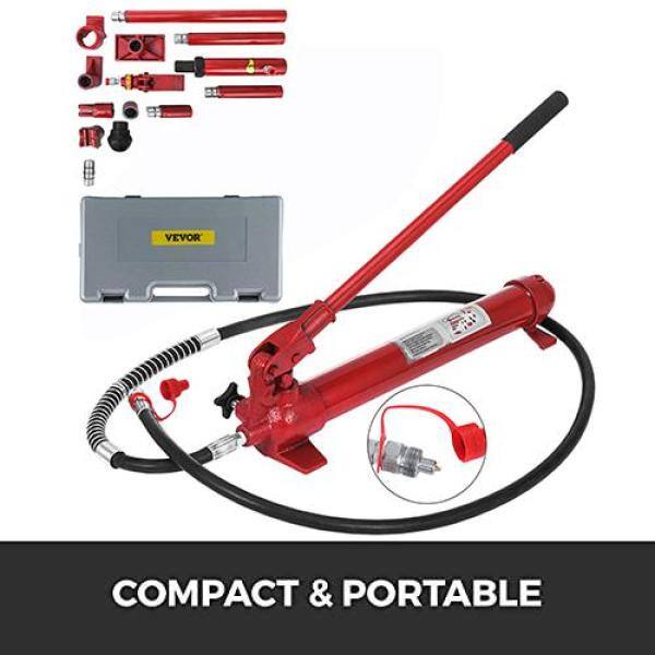 VEVOR 10-Ton Porta Power Kit 55.1 in. Oil Hose Hydraulic Car Jack Ram Autobody Frame Repair Tools GJ2M10TYYFLD00001V0