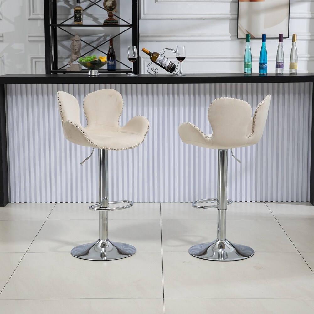 Swivel Bar Stools Set of 2 Adjustable Counter Height Chairs