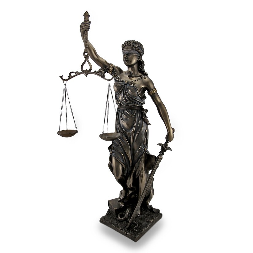 Bronzed Goddess Of Justice Themis Sculptured Statue   29 X 11 X 10.5 inches