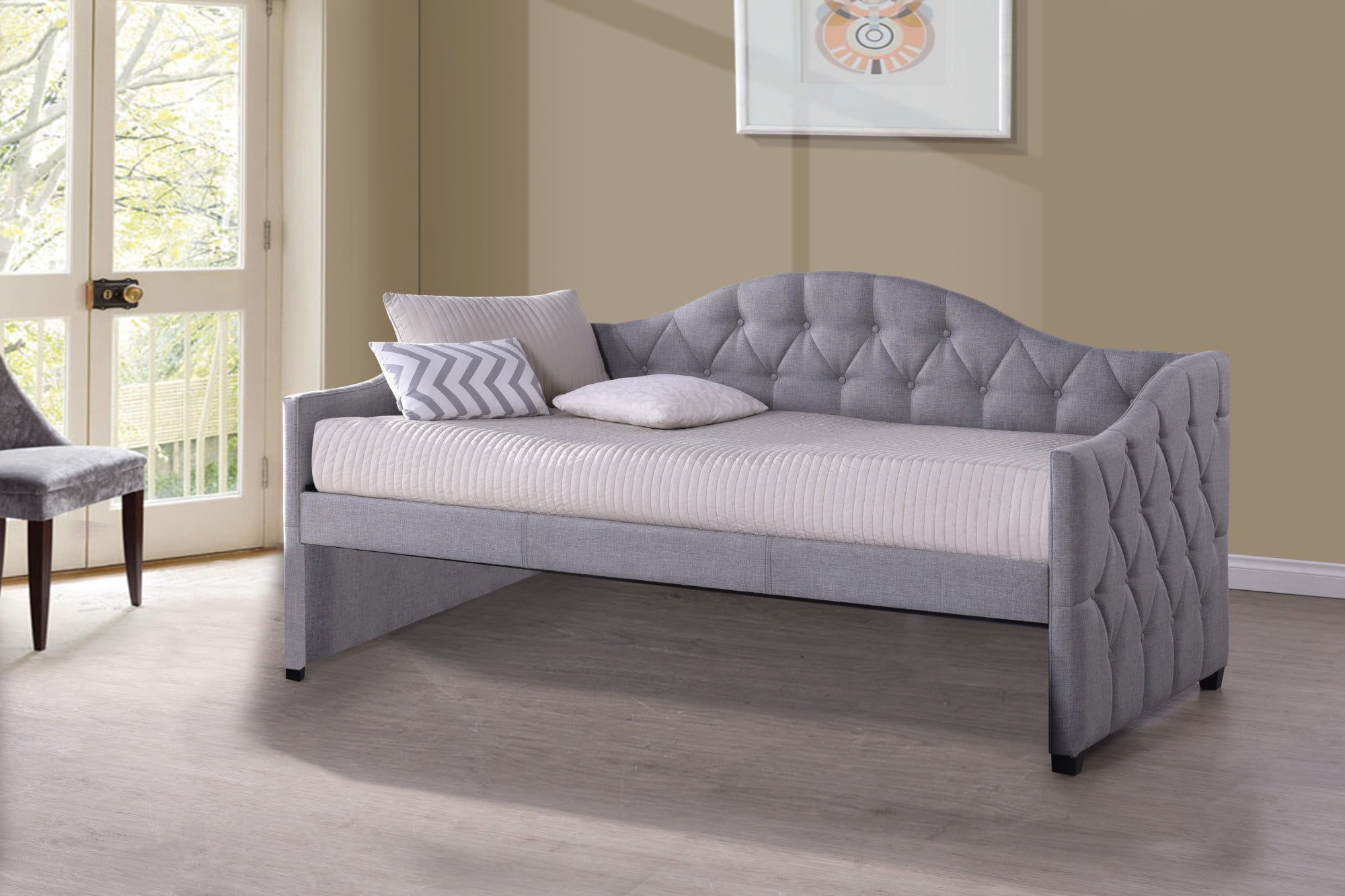 Ember Interiors Jamie Upholstered Twin Daybed, Gray