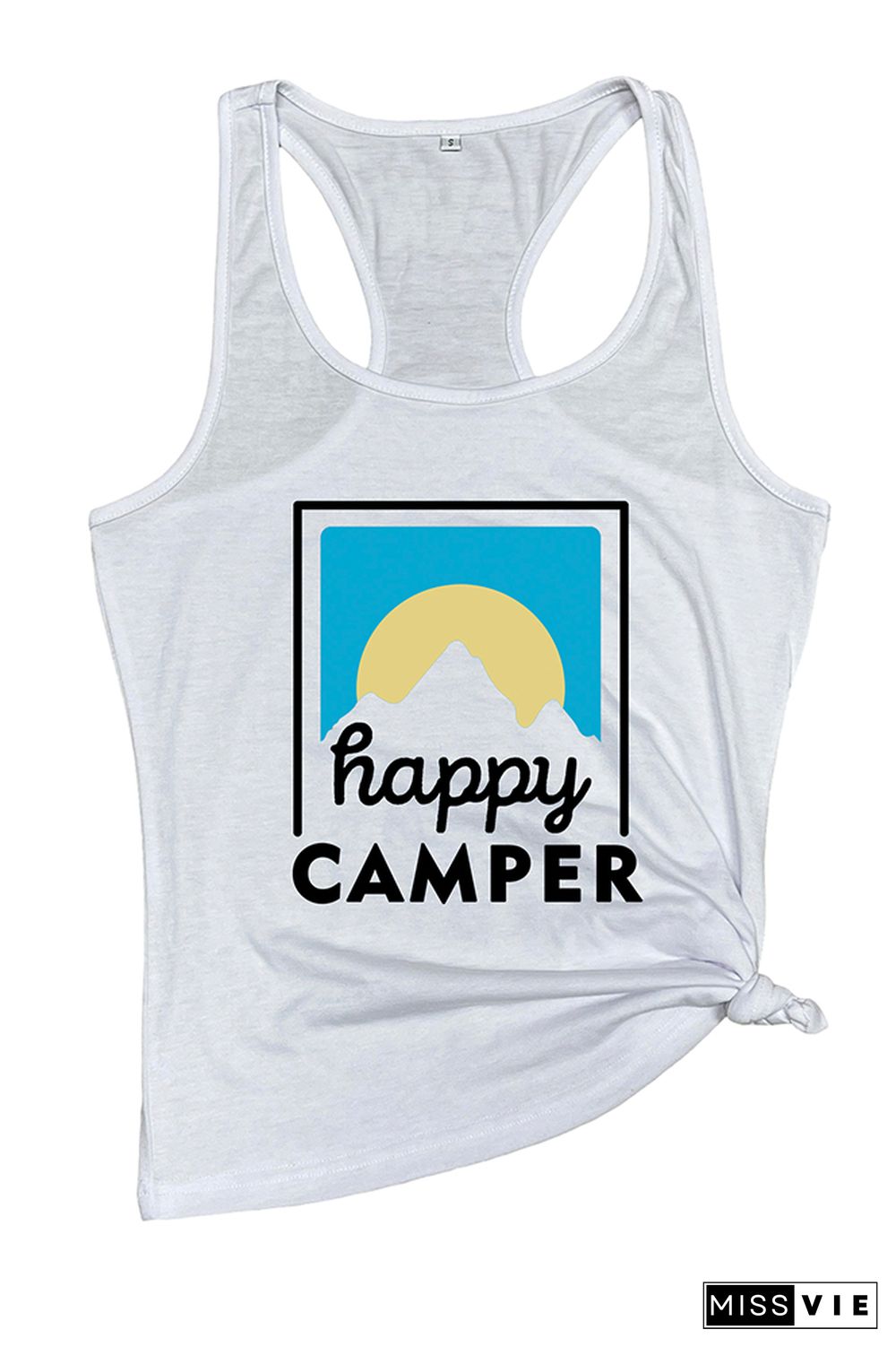 Happy Camper Printed Sleeveless Tank Top Wholesale