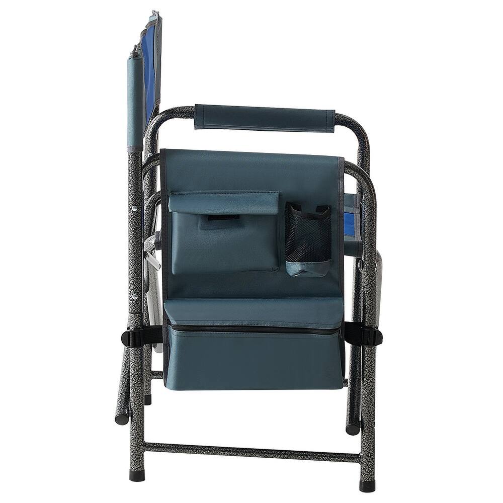 1 piece Padded Folding Outdoor Chair with Storage Pockets Lightweight Oversized Directors Chair