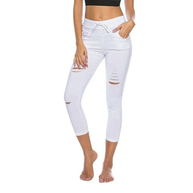 🔥🔥Skinny pant High Waist Casual Stretch Ripped Jean