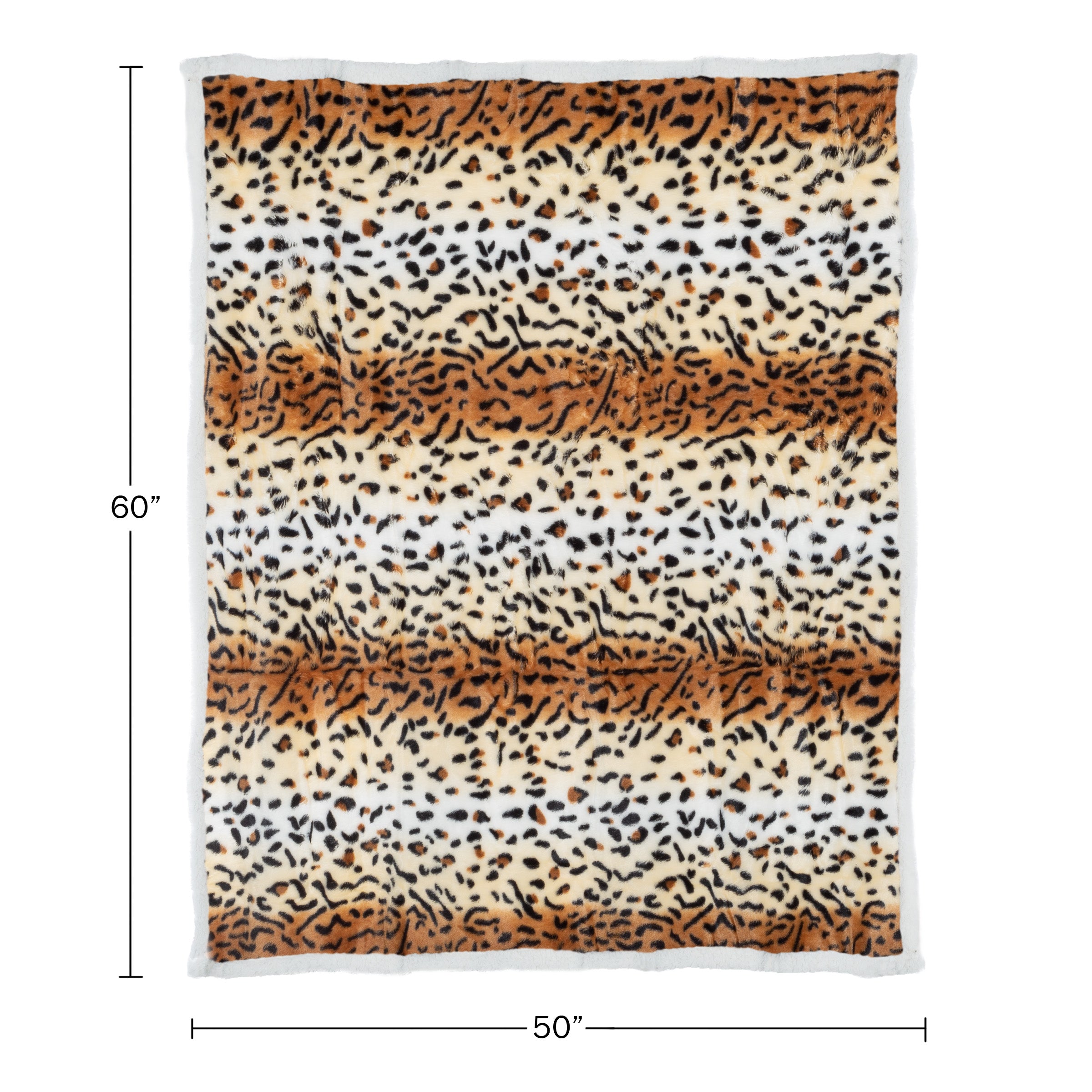 Lavish Home Fleece Sherpa Blanket Throw， Tiger