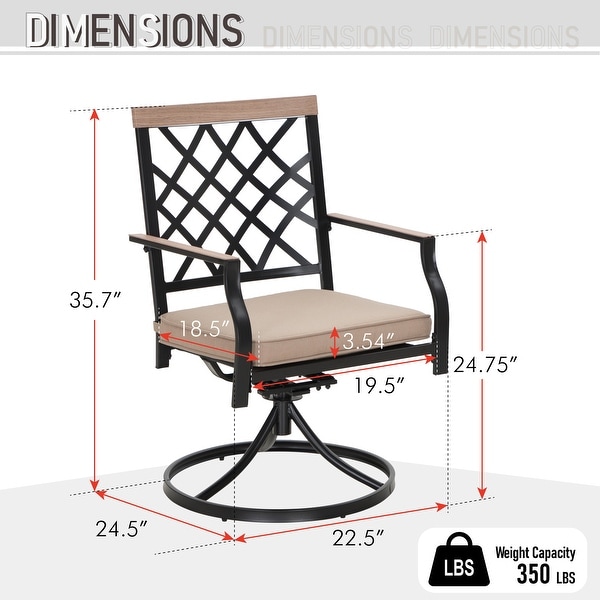 MAISON ARTS 7/9Piece Outdoor Patio Dining Set，6/8 Metal Swivel Dining Chairs，1 Rectangular Expandable Table