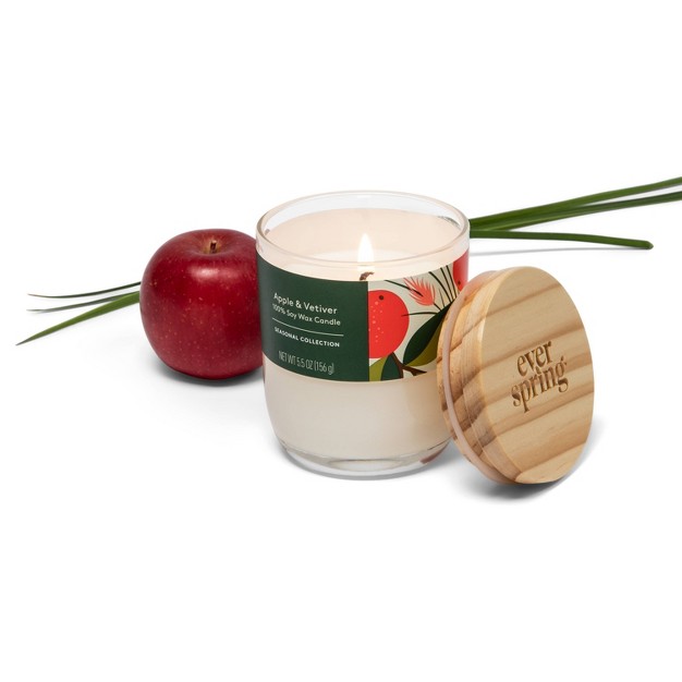 Apple amp Vetiver 100 Soy Wax Flame Candle