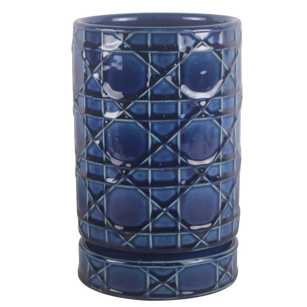 Trendspot 6 in. Dia Cobalt Blue Carlysle Cylinder Ceramic Planter CR00671S-060M