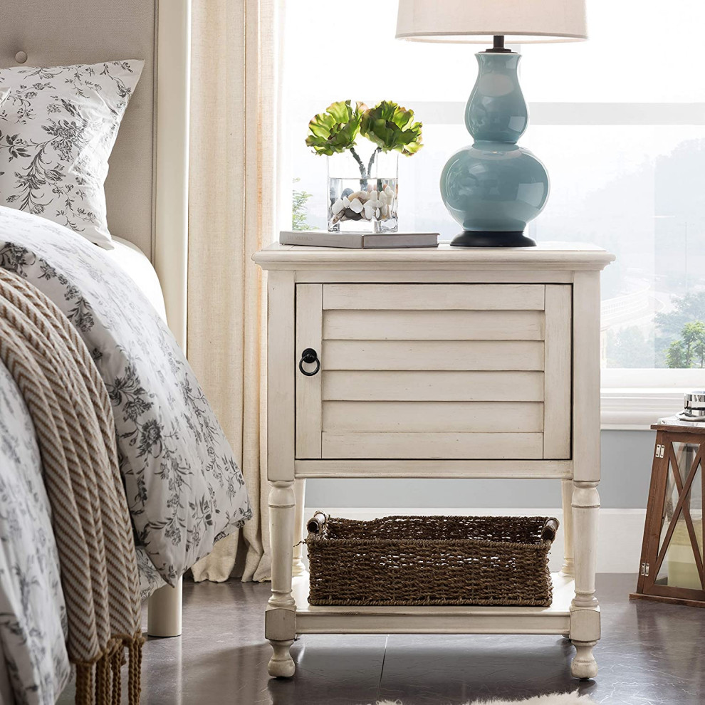 French Country Nightstand  Louvered Cabinet Door  ampCharging Station   Transitional   Bookcases   by Decorn  Houzz