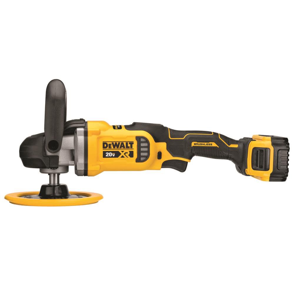 DEWALT 20V MAX* XR 7 in (180mm) Cordless Variable Speed Rotary Polisher Kit DCM849P2 from DEWALT