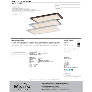 Maxim Lighting Sky 11.75 in. Brushed Aluminum Integrated LED Flushmount Light 57762WTAL