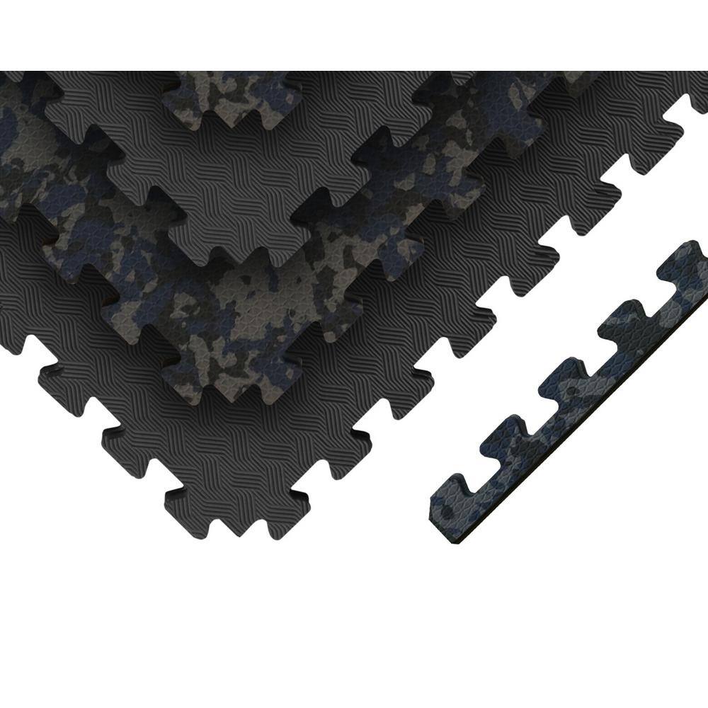 Norsk Blue Camo 25 in. x 25 in. x 0.55 in. Dual Sided Impact Foam Gym Tile (17.35 sq. ft.) 31203DDBC