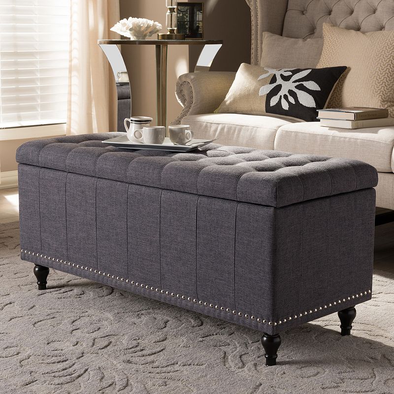 Baxton Studio Kaylee Button Tufted Storage Ottoman Bench