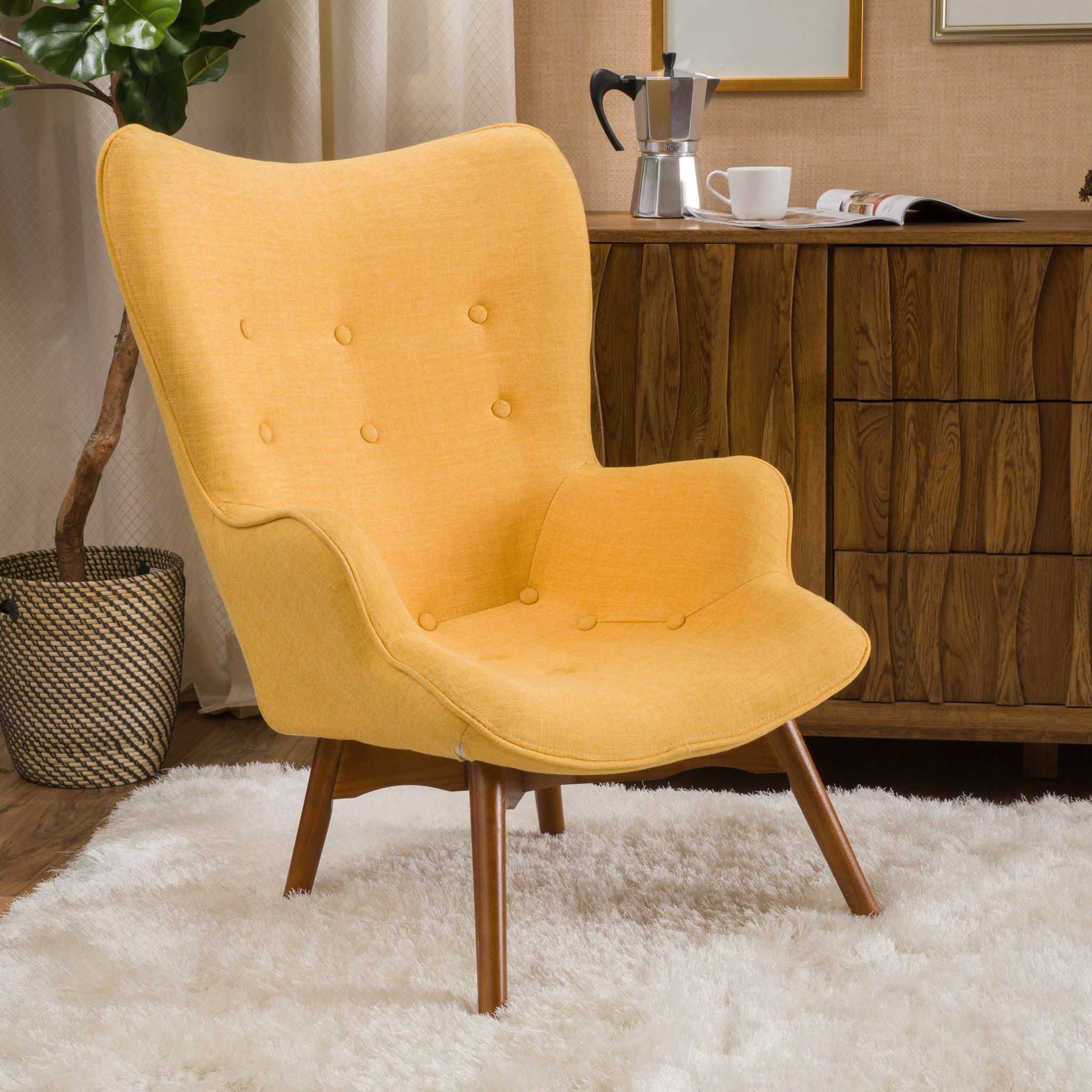 Acantha Mid Century Modern Contour Accent Lounge Chair