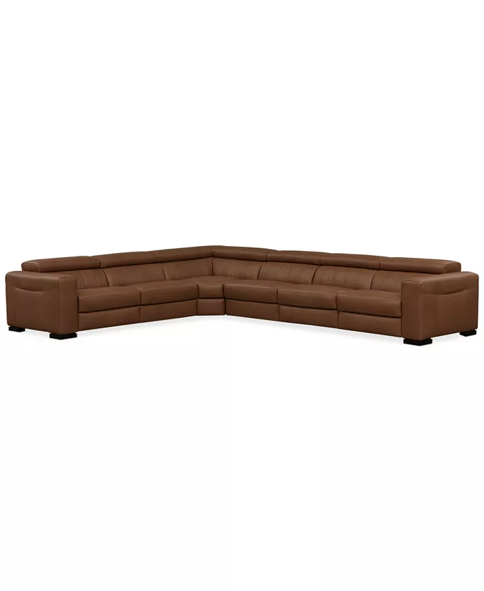 Furniture Rinan 158 6-Pc. Leather Sectional with 2 Power Recliners