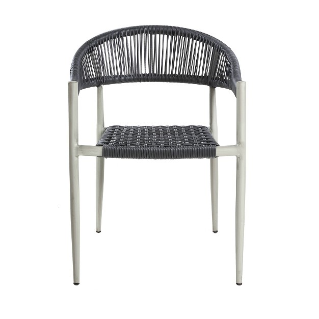 2pk Gristine Metal Outdoor Arm Chairs Mibasics